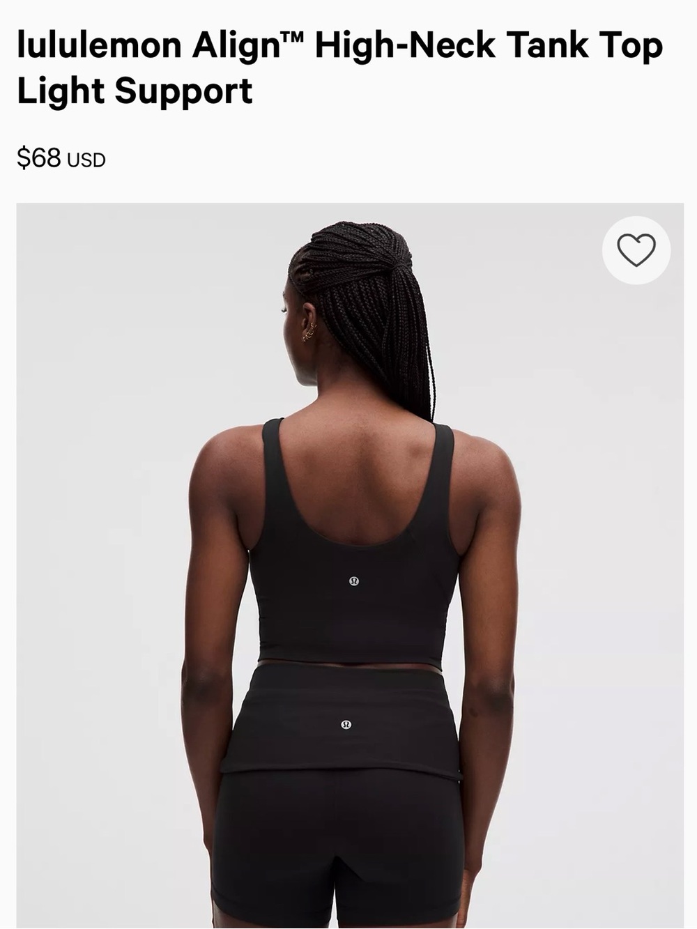 lululemon athletica Align High-Neck Tank - Black size 4